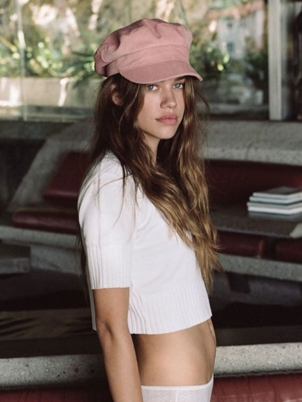 Lack of Color Pink Corduroy dune Baker Boy Cap Hat Size Medium 34080